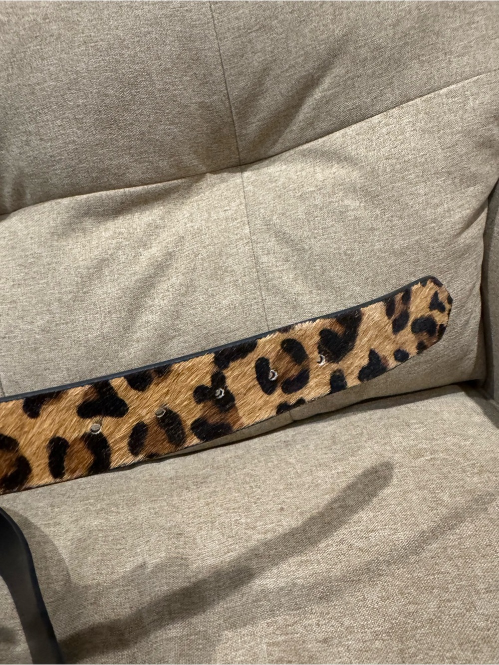 Free People Marcella Calf Hair Belt Animal Print Leather Fur Tan/Black/Brown S/M - Picture 3 of 7